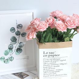 Decorative Flowers 4Colors Silk Simulation Artificial Flower Versailles Rose Single For DIY Wedding Decoration Home Party Bouquet Prop