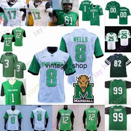 Vin Marshall Thundering Herd Football Jersey NCAA College Randy Moss Wells Evans Keaton Gaines Luke Zban Rasheen Ali Gammage EJ Horton Eli Neal Burton Cavicante