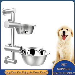 Feeding Pet Dog Food Bowls with Stand Lifting Bracket Feeder Puppy Cereal Water Dispenser Double Bowls for Dog Drinking Feeding Station