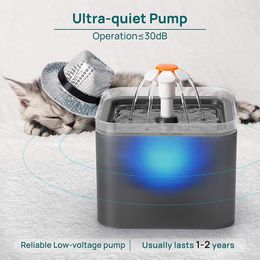 Supplies Led Electric Mute Water Feeder Cat Water Fountain Automatic Pet Drinker Bowl Luminous Dispenser for Cat Dog