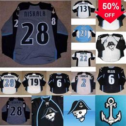 Mag AHL Milwaukee Admirals Hockey Jerseys Mens Womens Kids 6 Ryan Ellis 28 Janne Niskala 100% Embroidery Custom Ice Goalit Cut