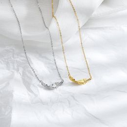 Pendant Necklaces Luxury Gold Silver Color Feather Necklace For Women Vintage Long Chains Statement Clavicle Chain Fashion Bride Jewelry