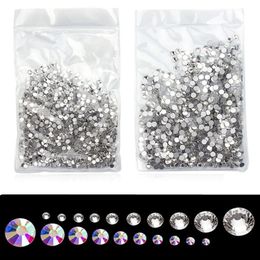 1440pcs/Pack Starry AB Rhinestones Sticker For Nails 3d Flatback Glass Strass Crystal Charm Nail Art Glitter Decorations SS3-SS20