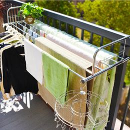 Organization Stainless Steel Window Railing Drying Rack Household Drying Shoes Folding Cloth Hanger Movable Drying Rack