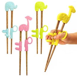 Chopsticks 4pairs Cute With Storage Box Safe Beginners Wooden Easy To Use Eating Handy For Kids Training Reusable Durable