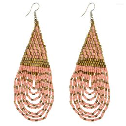 Dangle Earrings Ethnic Bohemia Resin Long Drop Beaded Multicolor Handmade Fringed Big For Women Gift Oorbellen Jewelry Boho