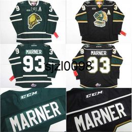 Sj98 #93 Mitch Marner Jersey OHL London Knights CCM Premer 7185 Mitch Marner Mens 100% Stitched Embroidery Ice Hockey Jerseys Green Black