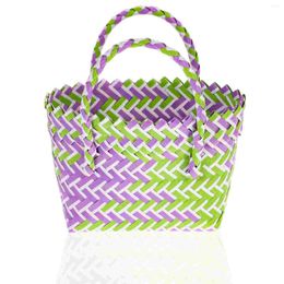 Storage Bags Pvc Woven Basket Picnic Baskets Fruit Colourful Novelty Food Small Costume