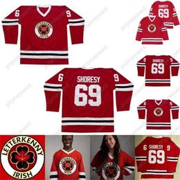 C2604 Mit Mens 2021 New Letterkenny Irish Jersey 69 SHORESY Red TV Series Letterkenny Ice Hockey Jerseys S-XXXL