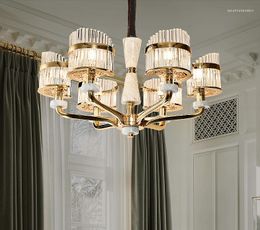 Pendant Lamps Marble Living Room Chandelier European And American Style Crystal Villa