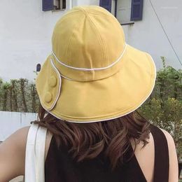 Berets Japanese Design Line Fisherman's Hat Summer Cotton Light Leisure Small Face Sunshade Travel Sunscreen Sun