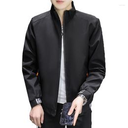 Men's Jackets Men's Jacket Spring And Autumn Casual Stand Collar Zipper Coat For Men 2023 Mens Fashion Solid Cotton Polyester
