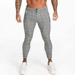 Pants Gingtto Mens Chinos Slim Fit Men Skinny Chino Pants Grey Ankle Length Super Stretch 2019 Casual Pant Designer Plaid Zm356