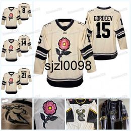 Sj98 ECHL Iowa Heartlanders 2022 Prairie Rose Alternate Third Jersey Ice Hockey Jersey Custom Any Number And Name Men Womens Youth Alll Stitched