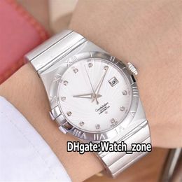 Cheap New Date 123 10 38 21 02 001 White Dial Automatic Mens Watch Stainless Steel Bracelet High Quality Sapphire Watch zone 10 Co224j