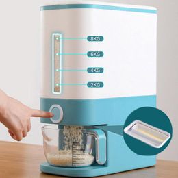 Storage Bottles Household Bucket Box Insect-Proof Moisture-Proof Metering Cylinder Automatic Grain Rice Tank Cereal Dispenser