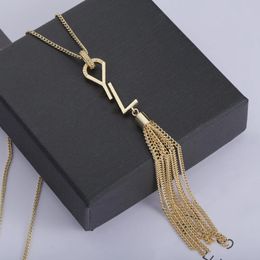 Designer Tassels Necklace for Womens Pendant Gold Necklaces Jewellery Mens Golden Necklace Womans Beads Chain Jewellry Gifts Wedding