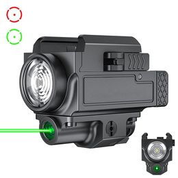 800 Lumens Light with Red Green Dot Laser Sight Rechargeable Flashlight Hunting Light for 20mm Picatinny Rail-Green