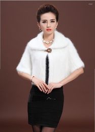 Scarves Fashion Top Knitted Mink Cashmere Shawl Poncho Quality Velvet Cardigan Sweater Women Long Cloak Cape