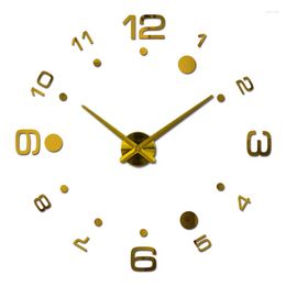 Wall Clocks Clock Random European Design Diy Quartz Watch Acrylic Mirror Sticker 3d Stickers Digital Free