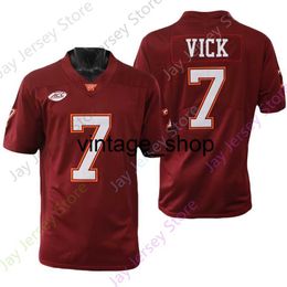 Vin Virginia Tech Hokies Football Jersey NCAA College Michael Vick Size S-3XL All Stitched Youth Men Red