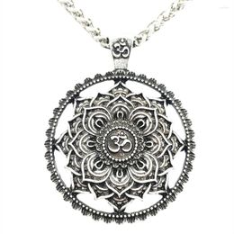 Pendant Necklaces Elegant Lotus Flower OM Mandala Yoga Spiritual Womens Pendants Dainty Necklace Jewellery Mothers Day Gifts