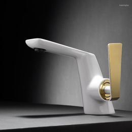 Bathroom Sink Faucets Creative Design Basin Faucet Single Handle Hole Deck Mounted And Cold Mixer Taps Chrome Gold