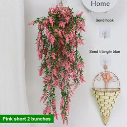 Decorative Flowers Artificial Lavender Vines Hanging Greening Plastic Plants Indoor Shelving Wall Wedding Outdoor Garden Home Decor