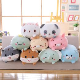 Plush Pillows Cushions 9 Styles Animal Sweet Dinosaur Pig Cat Bear Toy Soft Cartoon Panda Hamster Elephant Deer Stuffed Doll Baby Pillow Gift 230603