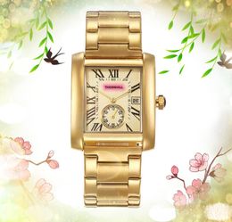 2024 ICE Out Hip Hop Men's Women's Leisure Watches 35mm 28mm Business trend highend Japan Quartz Movement Automatic Date Clock Square Roman Dial Wristwatch
