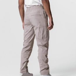 Men's Pants Trendy Casual Trousers Full Length Zipper Leg Opening Men Solid Color Sweatpants Workwear