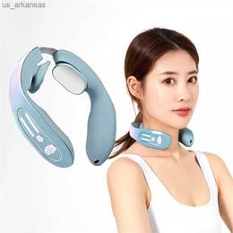 EMS Neck Portable Cervical Spine Massager Micro-current Pulse Vibration Kneading Neck Physiotherapy Neck And Shoulder Massager L230523