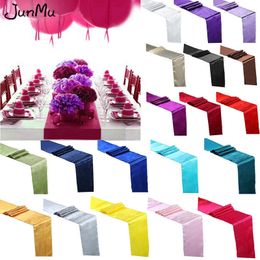 Table Runner 5PCS Satin Table Runners Wedding Party Event Decor Supply Satin Fabric Chair Sash Bow Table Cover Tablecloth 30cm*275cm 230605