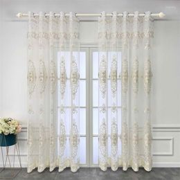 Curtain European White Tulle Curtains Embroidered Drapes For Window Bedroom Living Room Decor Custom Size Cortinas
