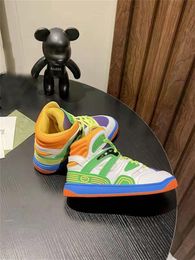 Designer Luxury Basket Sneaker in Multicolour Leather Effect Casual Shoe Sneaker Top Quality With Box
