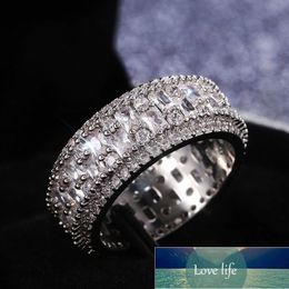 All-match Retro Irregular Rectangular Zirconium Diamond Ring European and American Style Unisex Rings