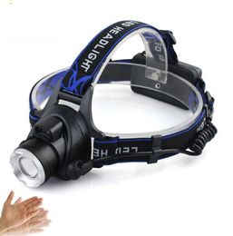 led headlamp USB rechargeable t6 headlight super bright telescopic fishing Sensor headlights Tactical Hunting 18650 battery Induction lights