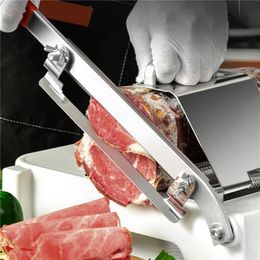 Processors Nonslip HandleCut Frozen Meat Cutter Slicing Machine Thickness Adjustable Meat Meat Delivery Kitchen Tool Stainless Steel