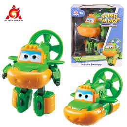 Action Toy Figures Super Wings 5 Inches Transforming Swampy Mira Jett Action Figures Robot Deformation Airplane Transformation Anime Kid Toys Gift 230605