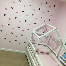Hearts Wall Stickers Baby Girl Wall Decals for Kids Room Bedroom Living room Home Decoration DIY Stickers Nursery Room Stickers