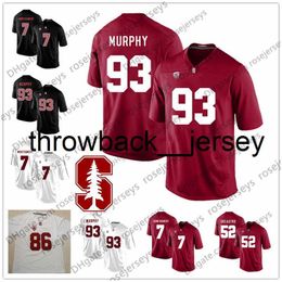 thr NCAA Stanford Cardinal #7 John Elway Ty Montgomery 52 David DeCastro 70 Andrus Peat 93 Trent Murphy red black white Retired Football Jersey
