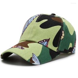 Ball Caps Canvas Colour Leaf Butterfly Printed Baseball For Men Women Outdoor Sports Visor Hat Fashion Casual Adjustable Dad Hats