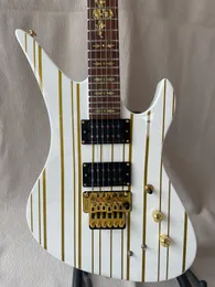 Custom High-end Electric Guitar, White-Gold Fast Shipping