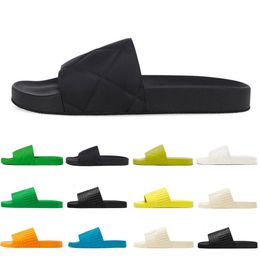 2023 Men Women Designer Slippers Sandals Slides Quilted Slider Summer Flip Flops Black Green Kiwi White Orange Parakeet Mens Slipper Sandal 35-45