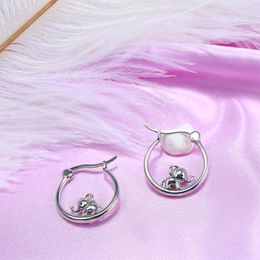 Hoop Earrings Cute Enamel Titanium For Women Girls Elephant White Gold Plated Minimalist Huggie Hoops Christmas Gifts