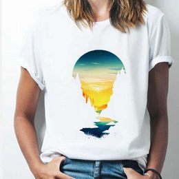 T-Shirt Ocean Turtle Print Summer Fashion Short Sleeve Popular Design Top notch Women's T-shirt Harajuku O-Neck Clothing P230603