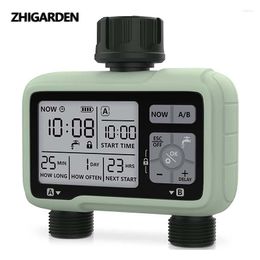 Watering Equipments Automatic Timer Large Screen Display Irrigation Controller Outdoor 2 Zones Garden System