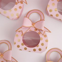 Gift Wrap Cute Bronzing Hand Bag Dot Candy Box Baby Shower Wedding Dragee Favour Chocolate Paper Packaging Wrapping Supplies