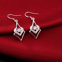 Charm Noble Sterling Silver All-match crystal drop Earrings for Women elegant fashion party wedding Jewellery Holiday gifts R230605