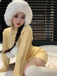 Casual Dresses Year's Red Sweater Knitted Wrap Hip Dress Women's Long-sleeved O-neck 2023 Autumn Winter Christmas Female Clothes